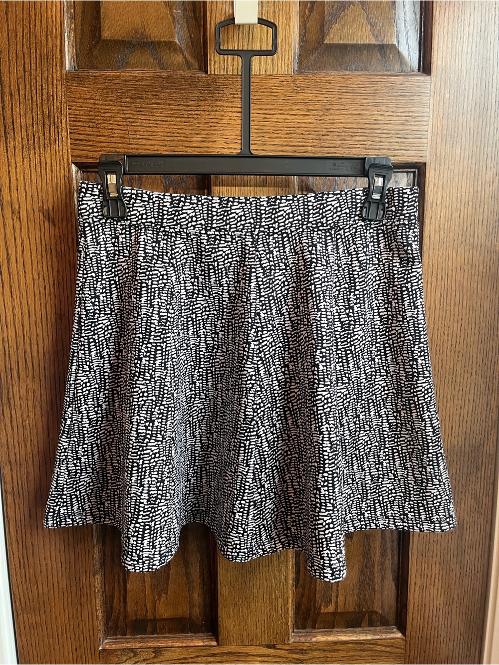 Forever 21 Black and White Abstract A-Line Skirt